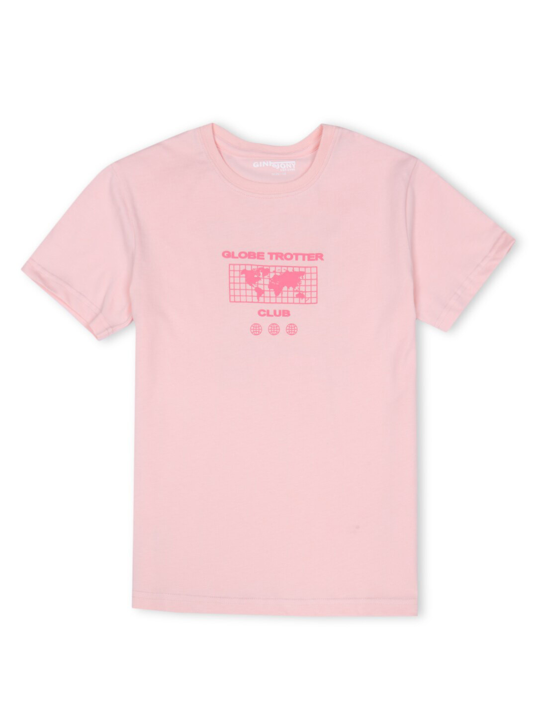 

Gini and Jony Infant Typography Printed Round Neck Cotton T-shirt, Pink