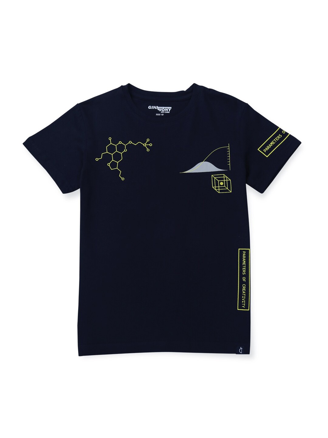 

Gini and Jony Boys Graphic Printed Cotton T-shirt, Navy blue