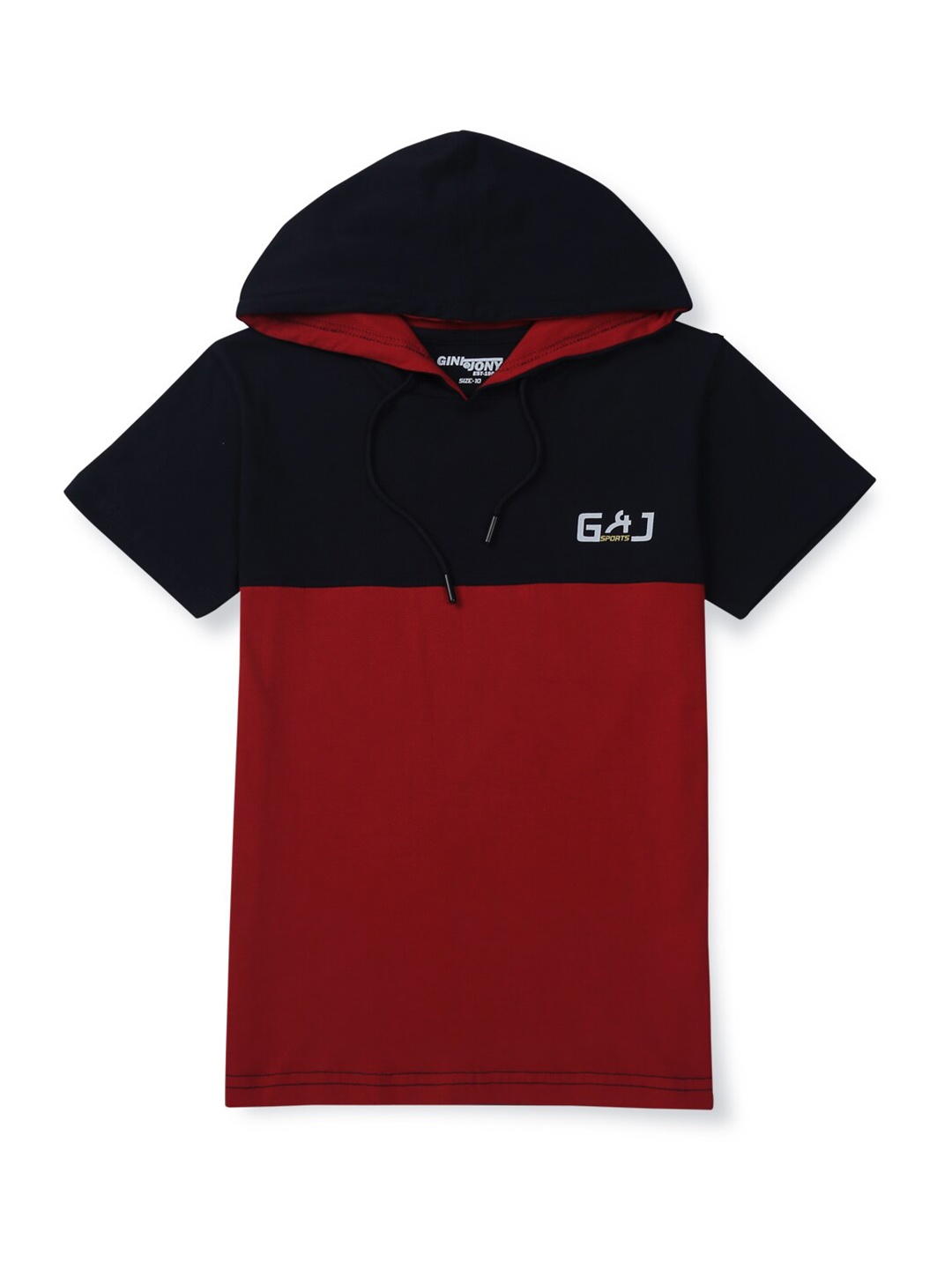 

Gini and Jony Boys Colourblocked Hooded T-shirt, Red