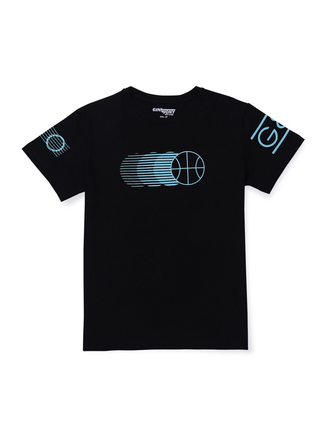 

Gini and Jony Boys Graphic Printed Casual Cotton T-shirt, Black