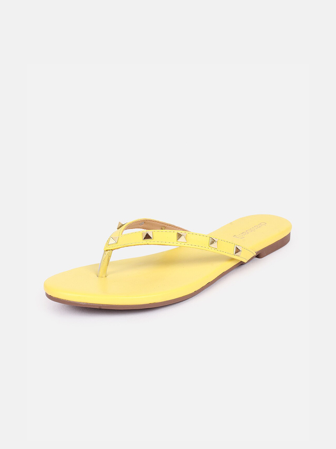 

DressBerry Women Blue & Gold Toned Embellished Open Toe Flats, Yellow