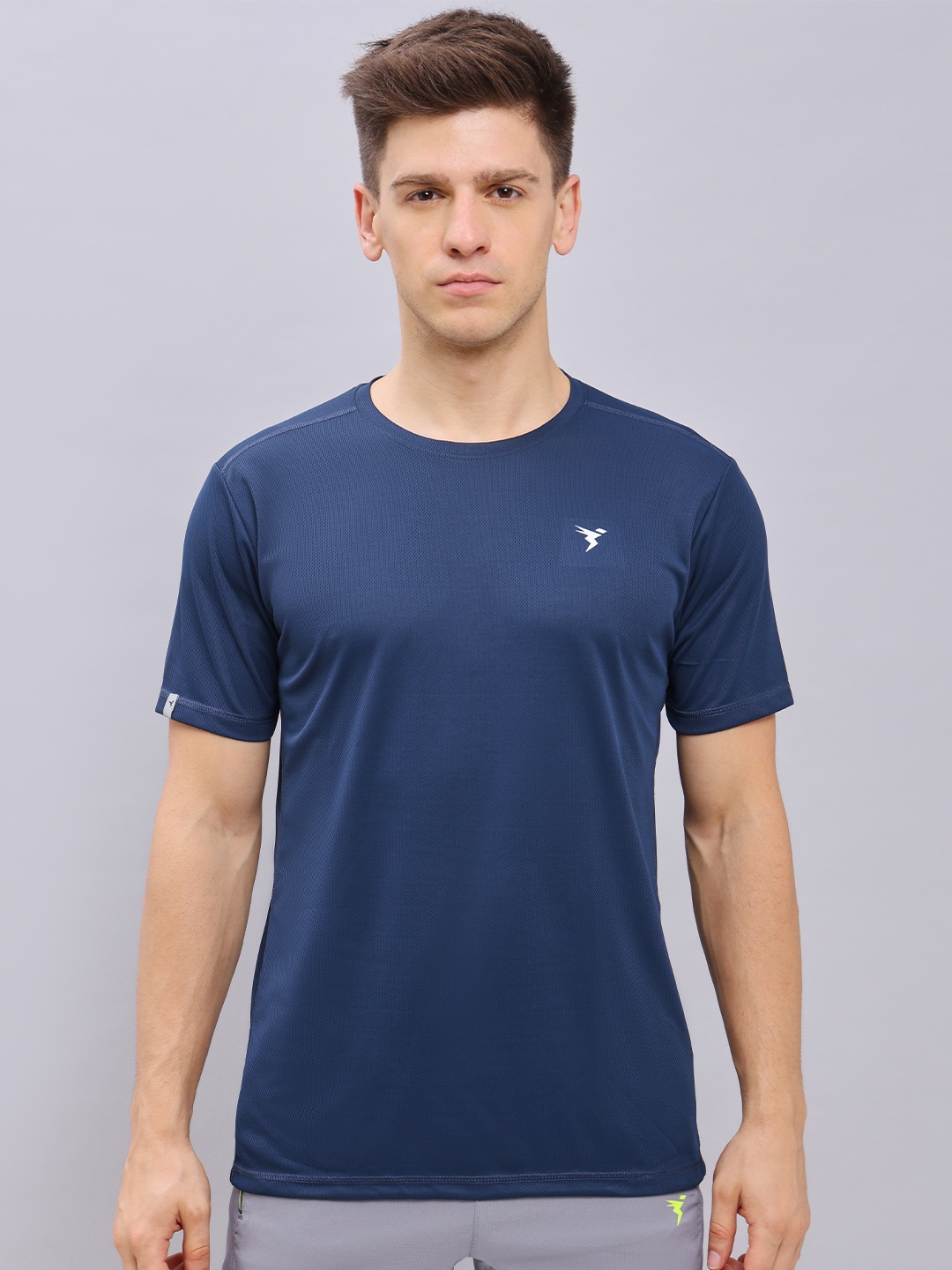 

Technosport Round Neck Antimicrobial Slim Fit T-shirt, Navy blue