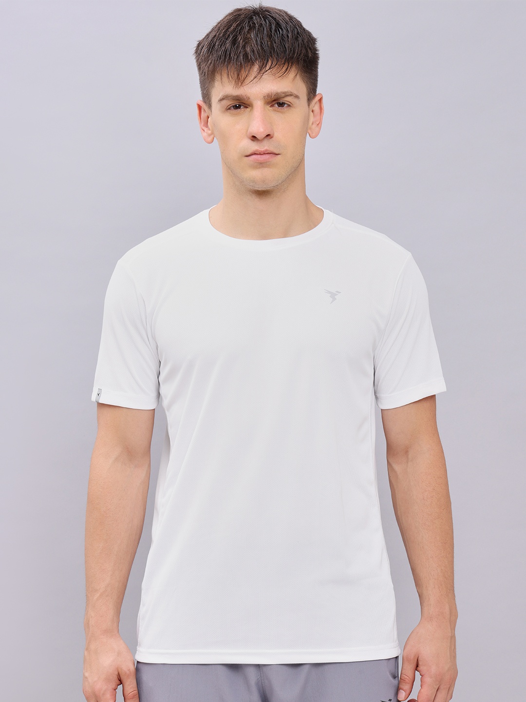 

Technosport Rapid Dry Antimicrobial Round Neck Slim Fit T-shirt, White