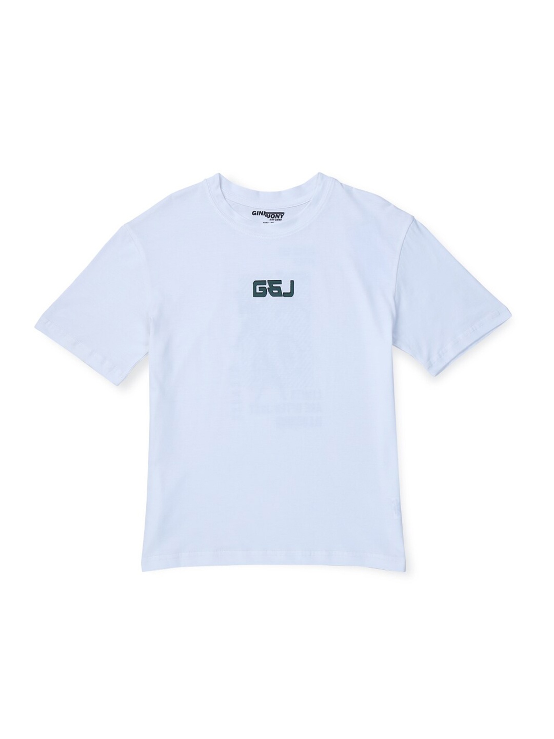 

Gini and Jony Boys Graphic Printed Cotton T-shirt, White