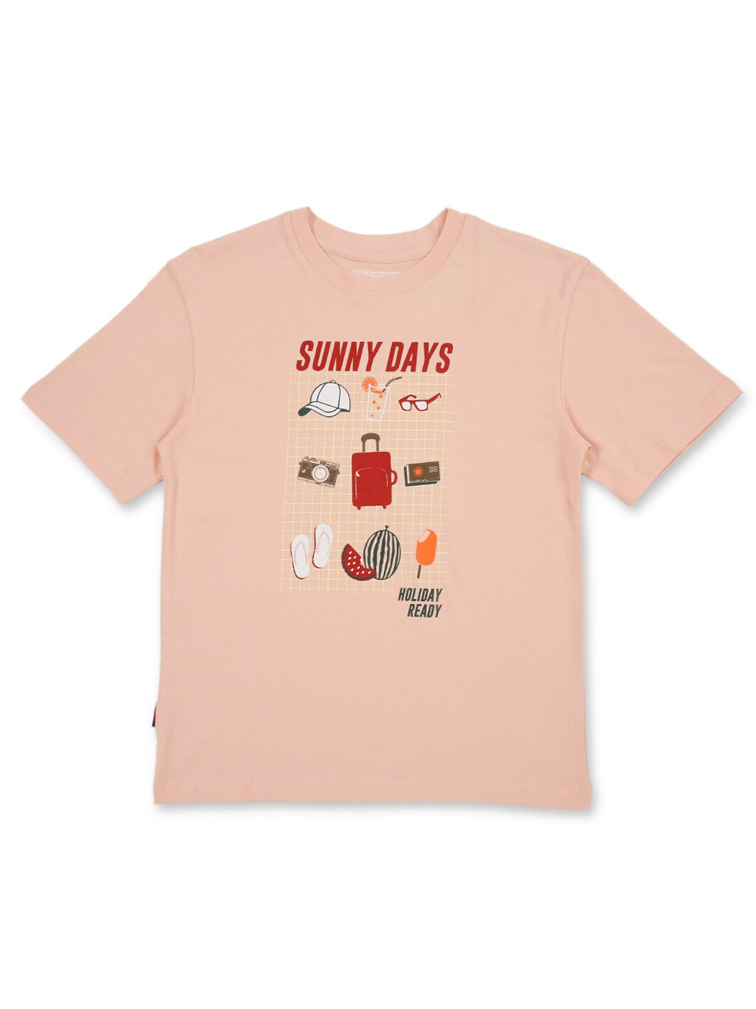 

Gini and Jony Boys Typography Printed Cotton  T-shirt, Pink