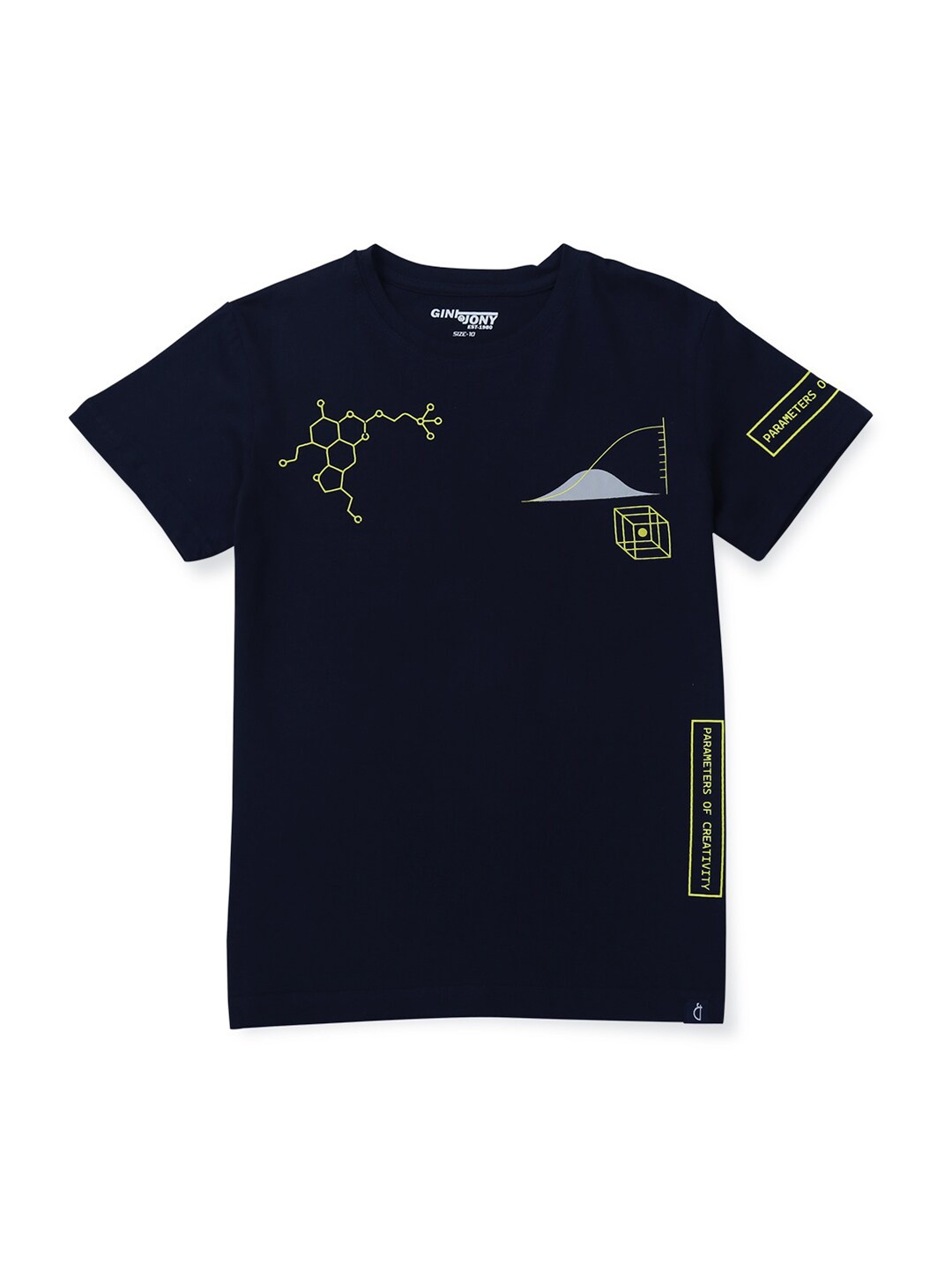 

Gini and Jony Boys Graphic Printed Round Neck Cotton T-shirt, Black