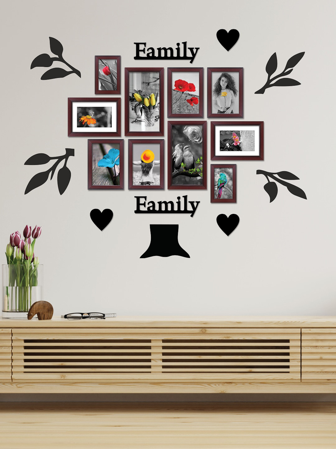 

RANDOM 10-Pcs Brown Photo Frames With Plaque