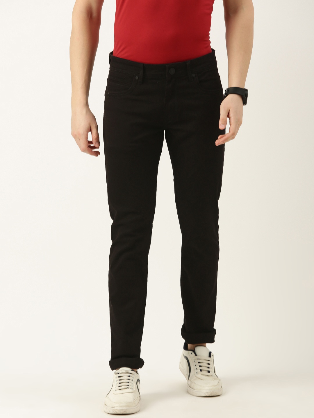 

Peter England Casuals Men Skinny Fit Stretchable Jeans, Black