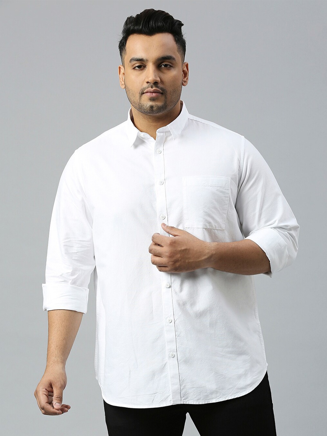 

Sztori Plus Size Classic Opaque Casual Shirt, White