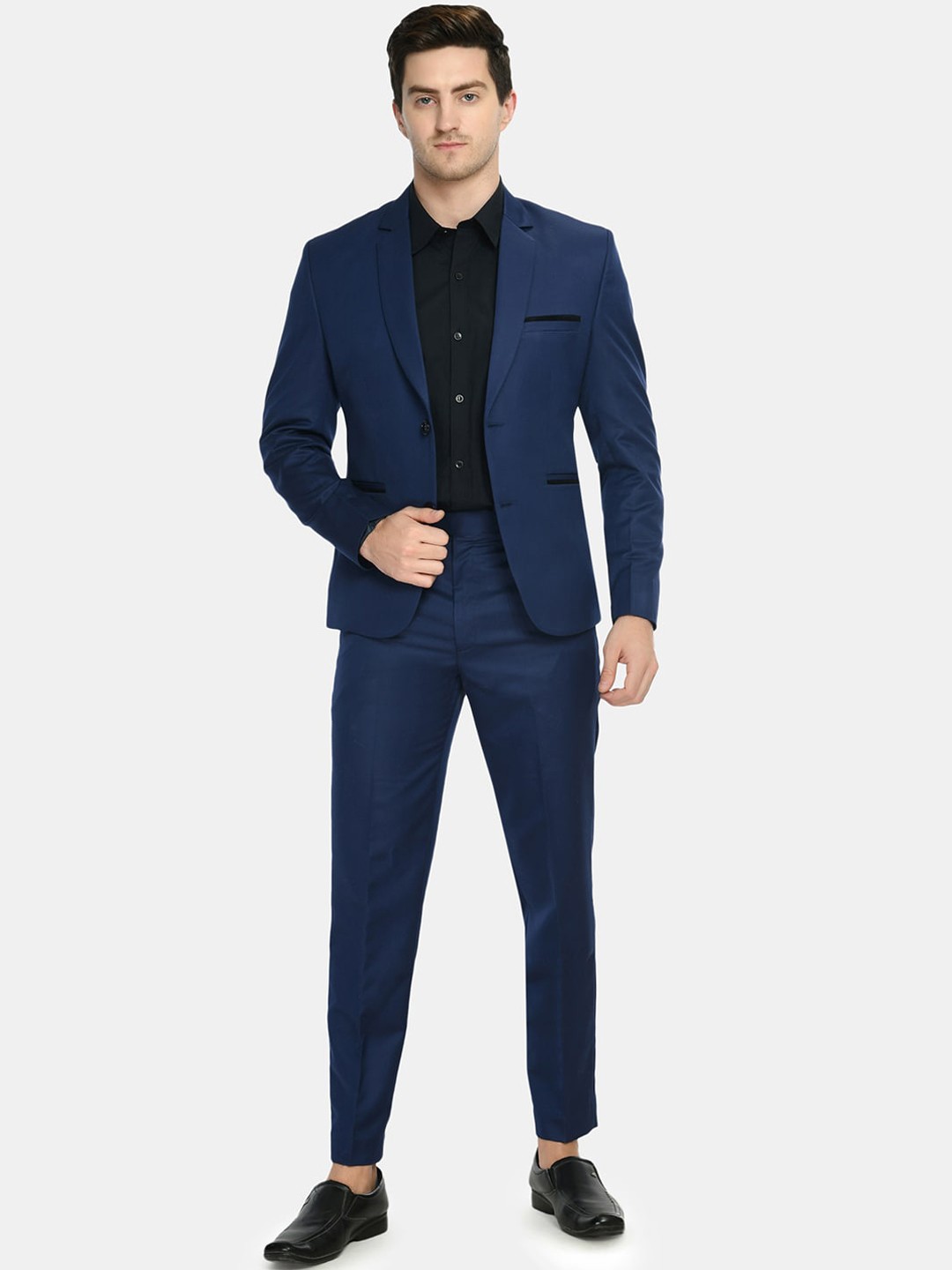 

TrulyFeb Single Breasted Slim Fit 2-Piece Suit, Blue