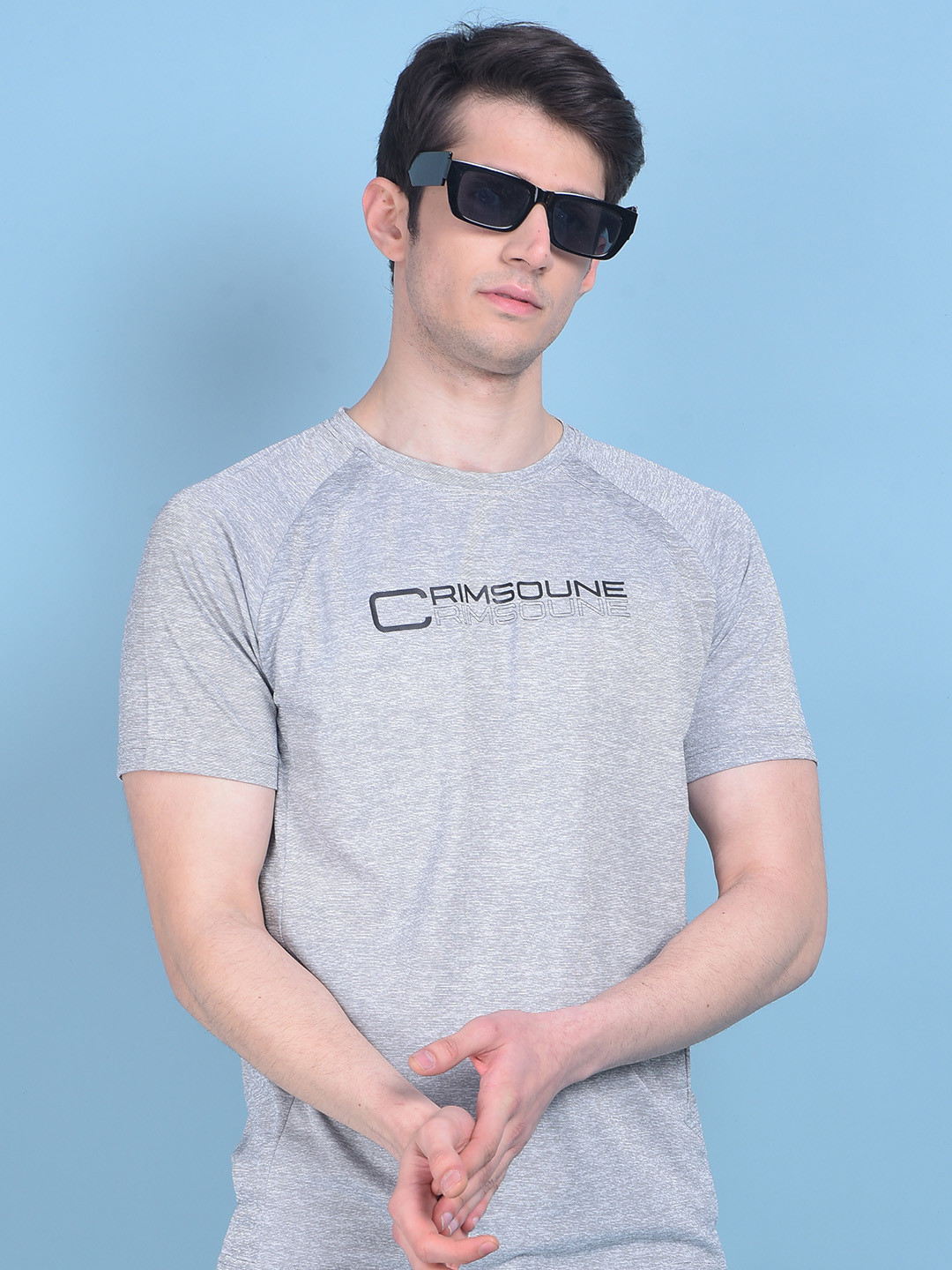 

Crimsoune Club Brand Logo Printed Casual T-shirt, Navy blue