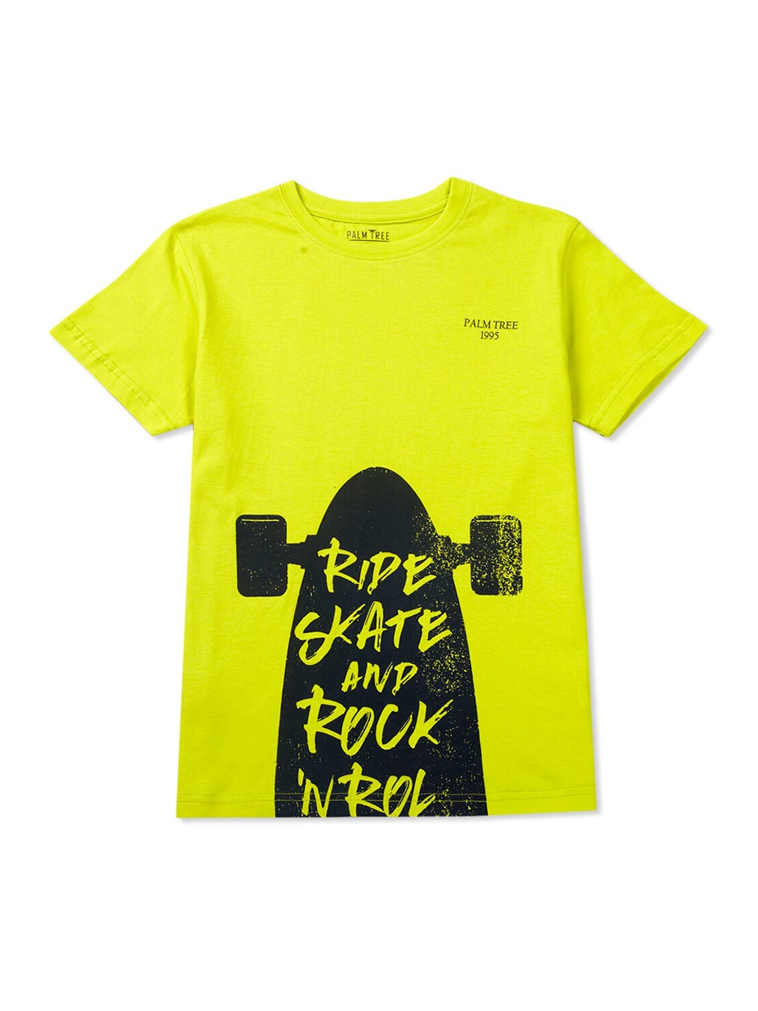 

Palm Tree Boys Graphic Printed T-shirt, Yellow