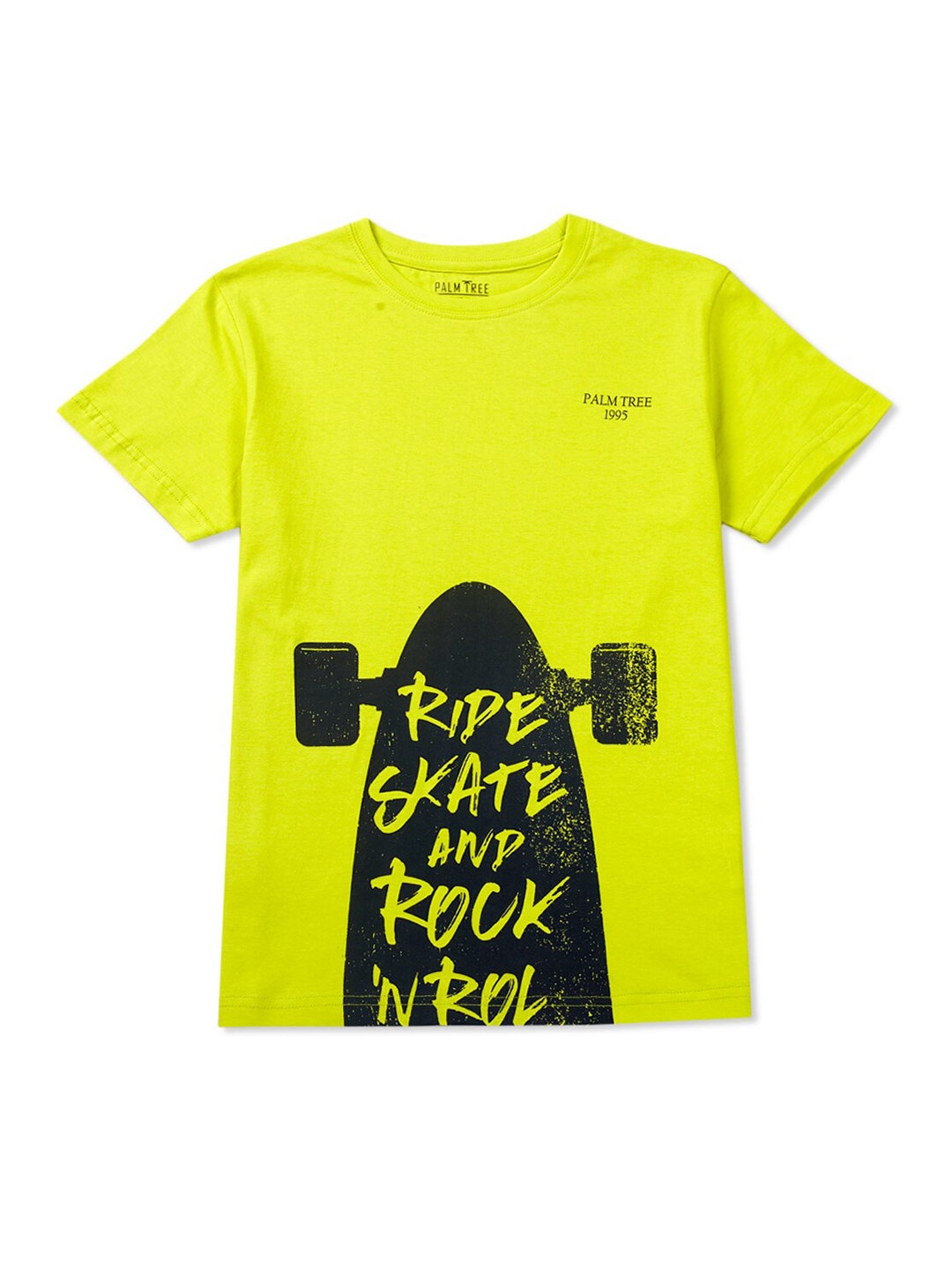 

Palm Tree Boys Typography Printed Cotton T-shirt, Yellow