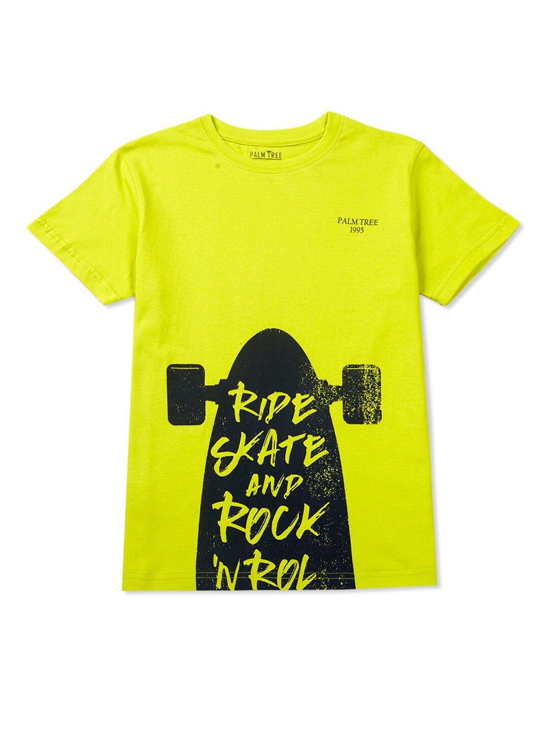 

Palm Tree Boys Typography Printed T-shirt, Yellow