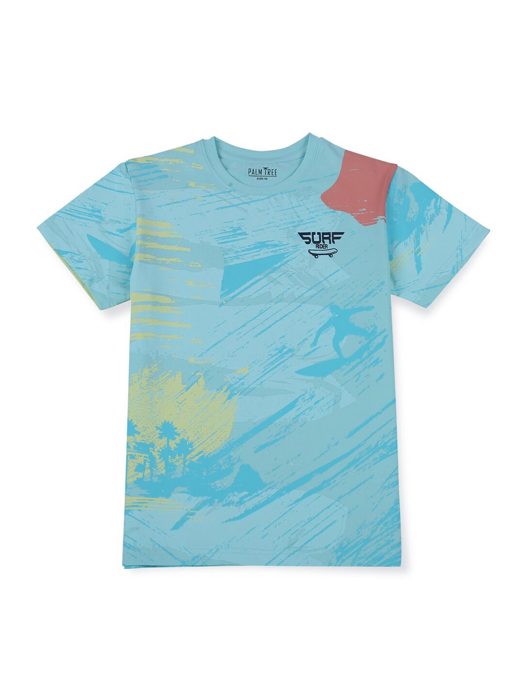 

Palm Tree Boys Abstract Printed Cotton T-shirt, Blue