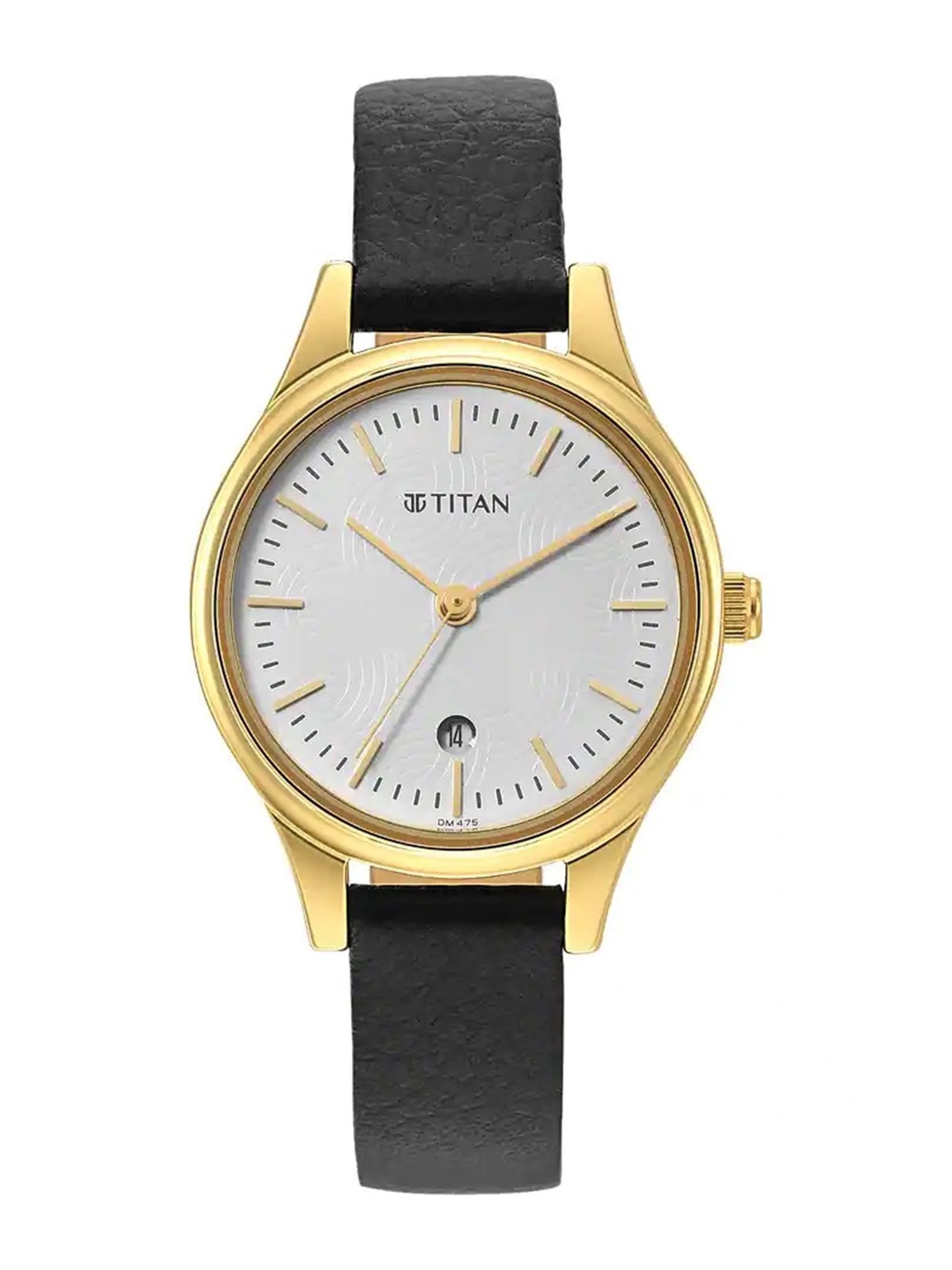 

Titan Women Brass Dial & Leather Straps Analogue Watch 2679YL01, Black