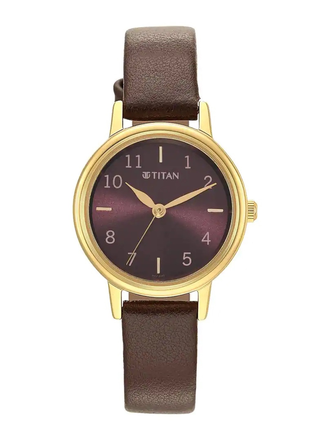 

Titan Women Textured Leather Straps Analogue Watch 2678YL02, Brown