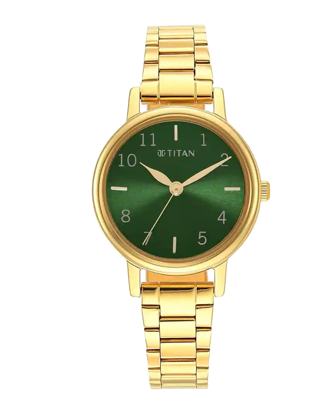 

Titan Women Brass Dial & Stainless Steel Straps Analogue Watch 2678YM01, Green