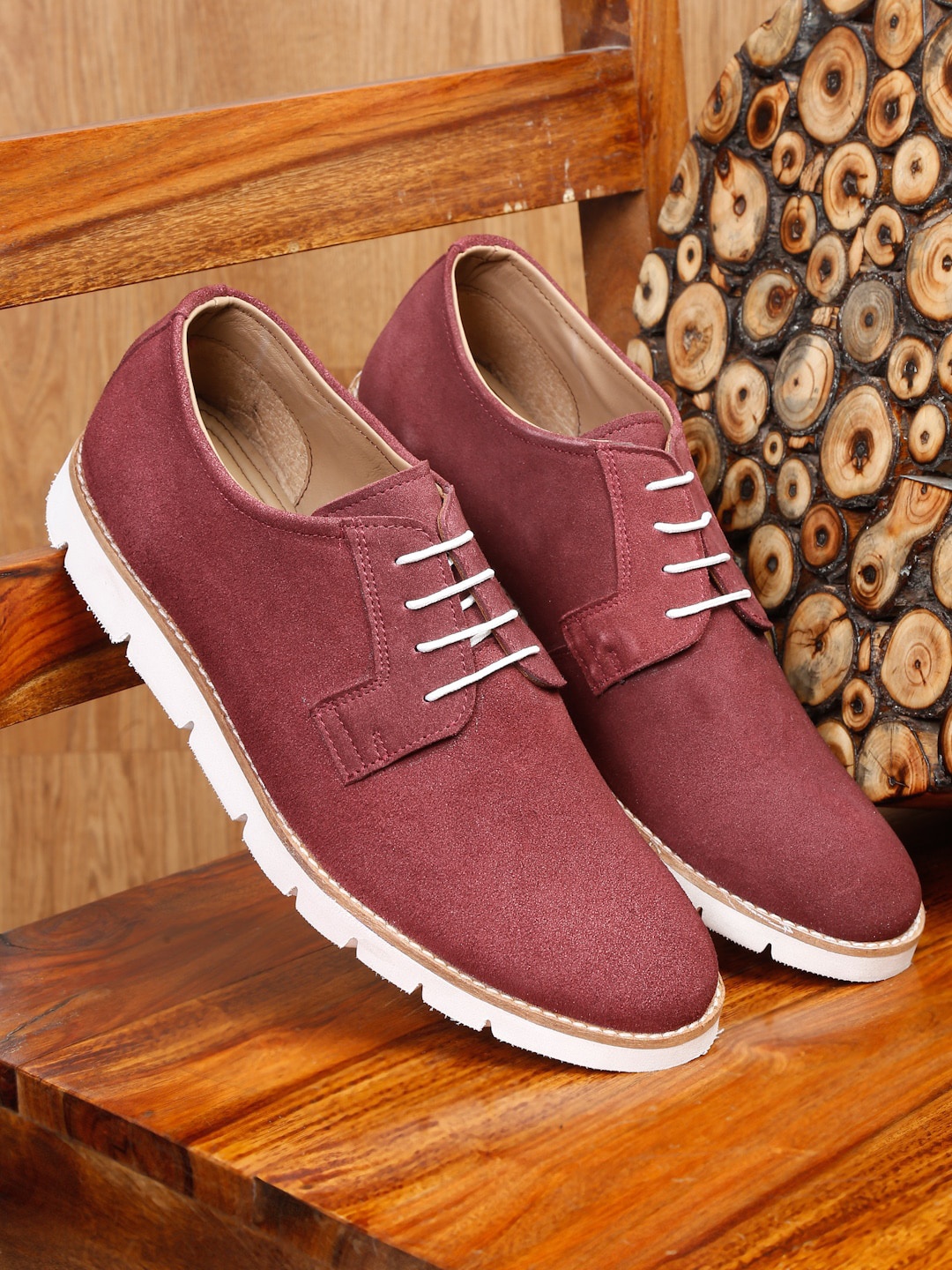 

Teakwood Leathers Men Lightweight Suede Derbys, Purple