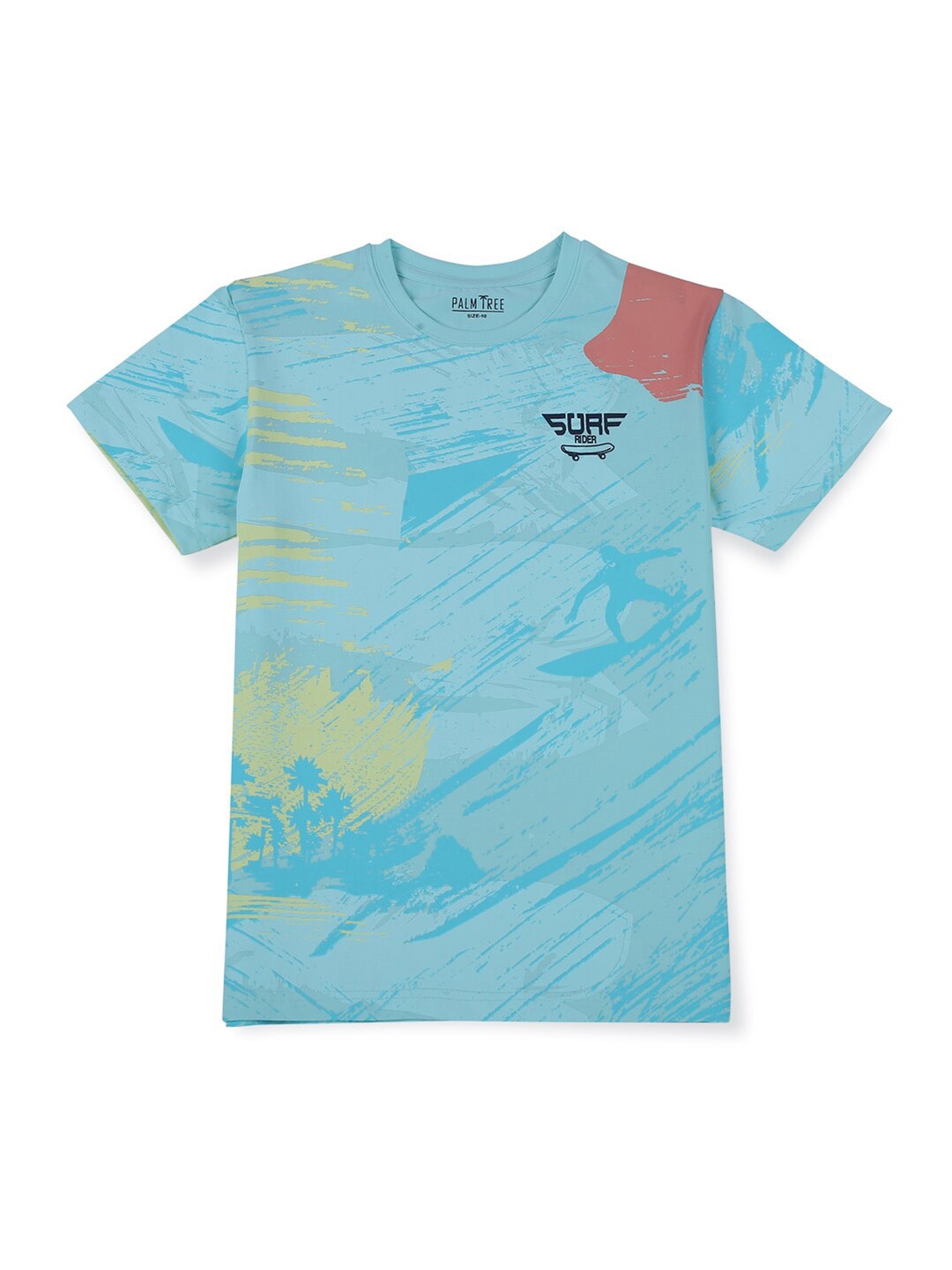 

Palm Tree Boys Abstract Printed Cotton T-shirt, Blue