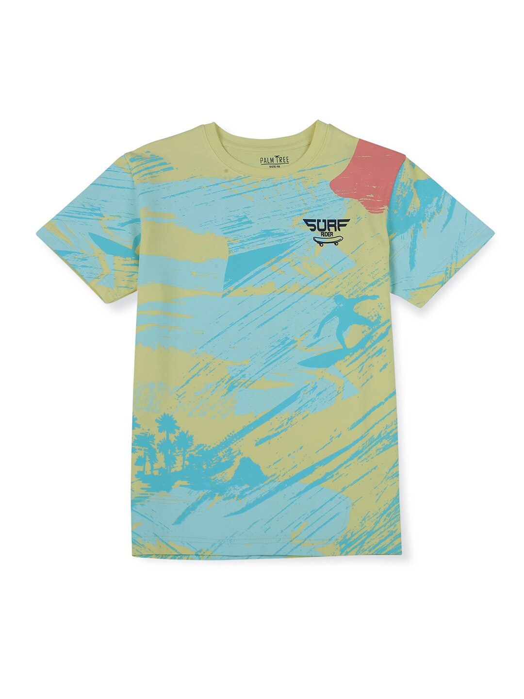 

Palm Tree Infant Boys Abstract Printed Cotton T-shirt, Blue