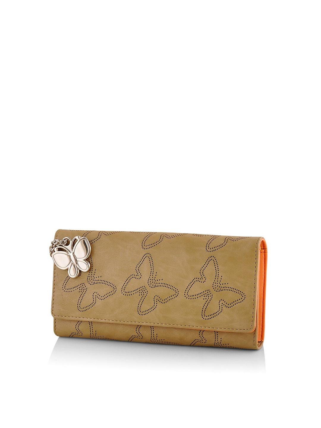 

Butterflies Printed Envelop Wallet, Beige