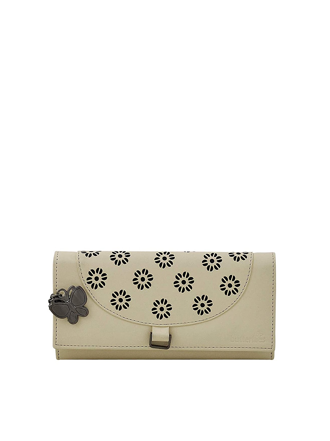 

Butterflies Envelop Wallet With Cut Work, Cream