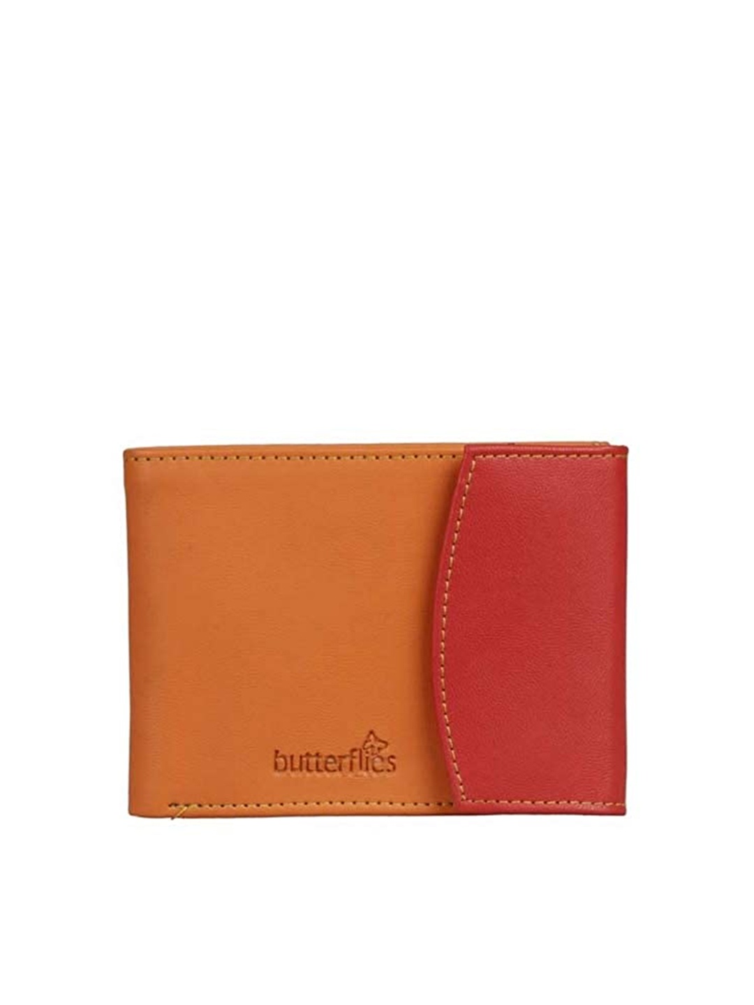 

Butterflies Colourblocked Two Fold Wallet, Red