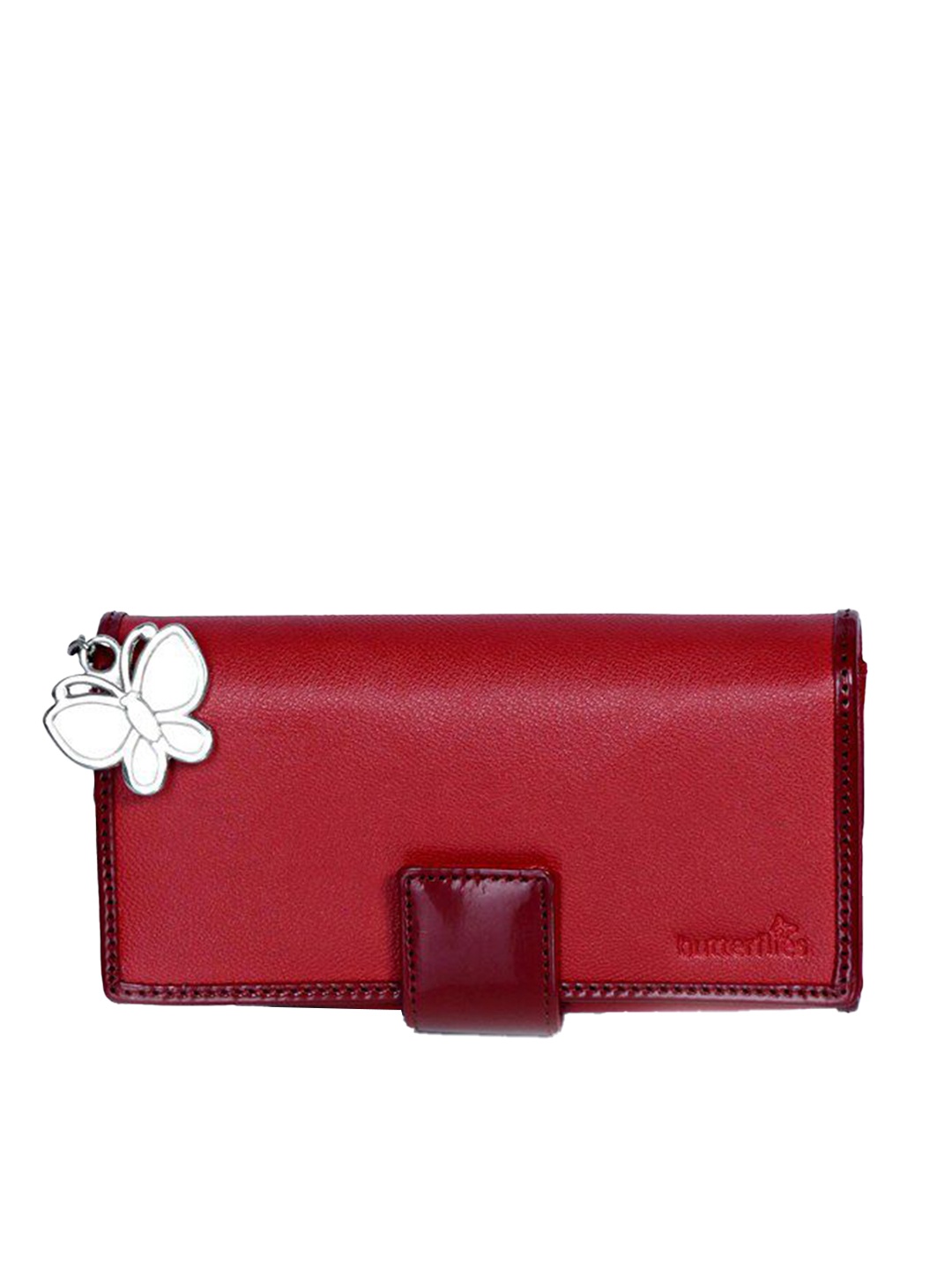 

Butterflies Textured Envelop Wallet, Red