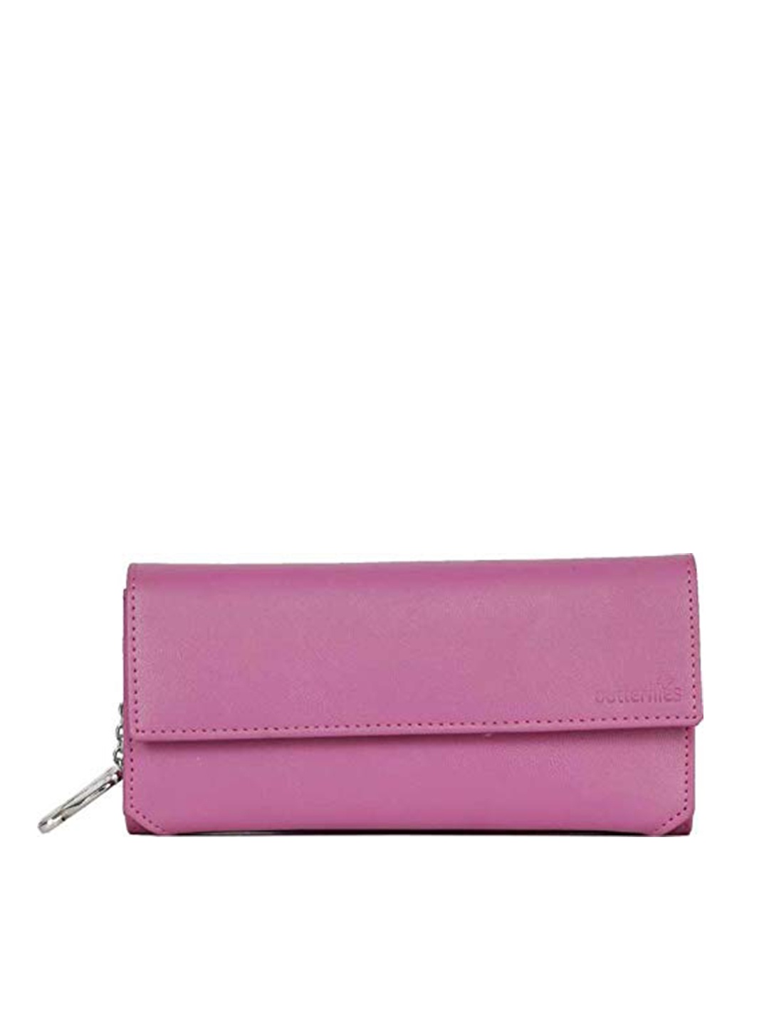 

Butterflies Button Closure Envelop Wallet, Pink