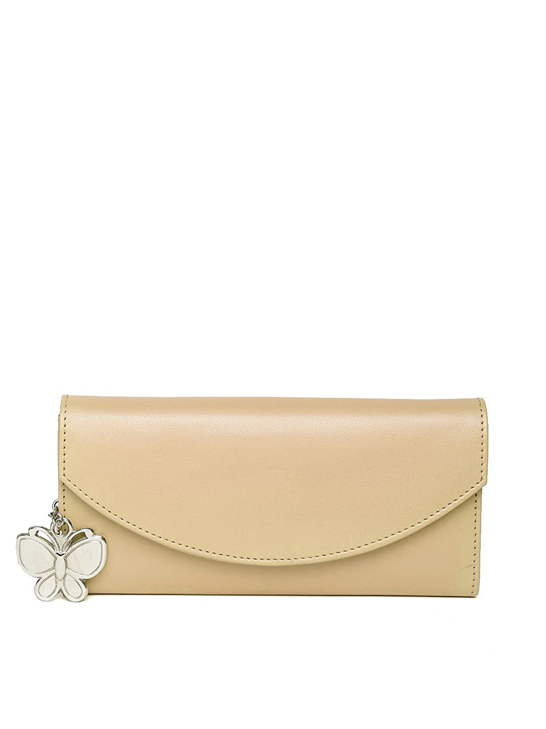 

Butterflies Women Envelope Style Wallet, Beige