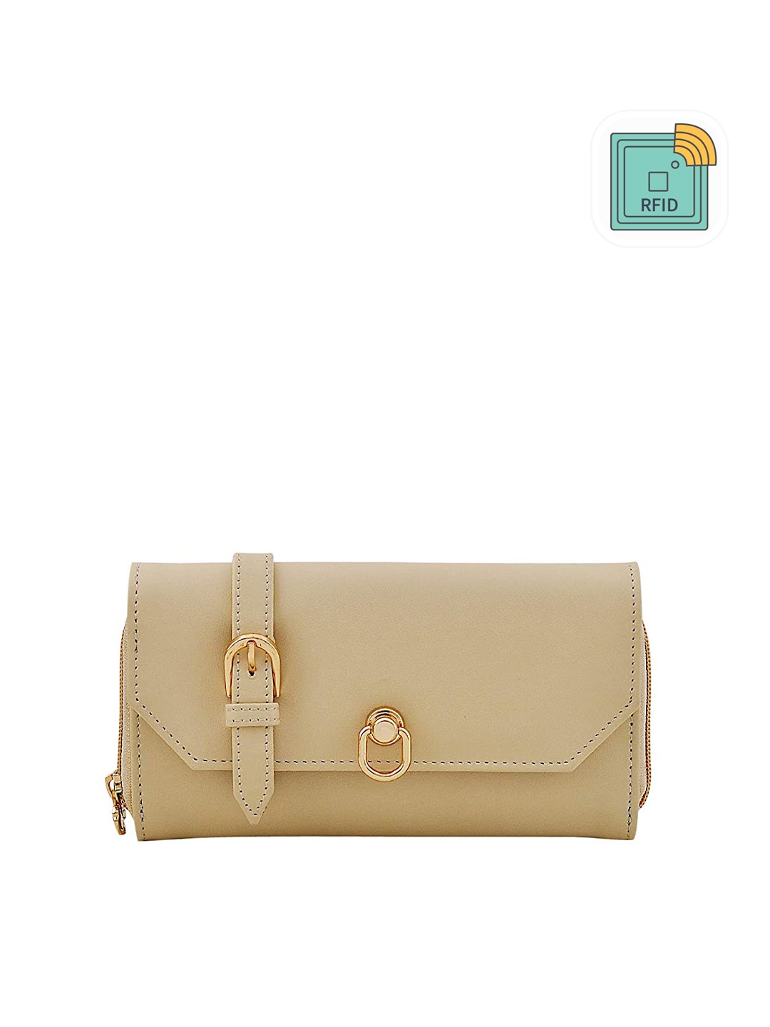 

Butterflies Women Two Fold RFID Wallet, Cream