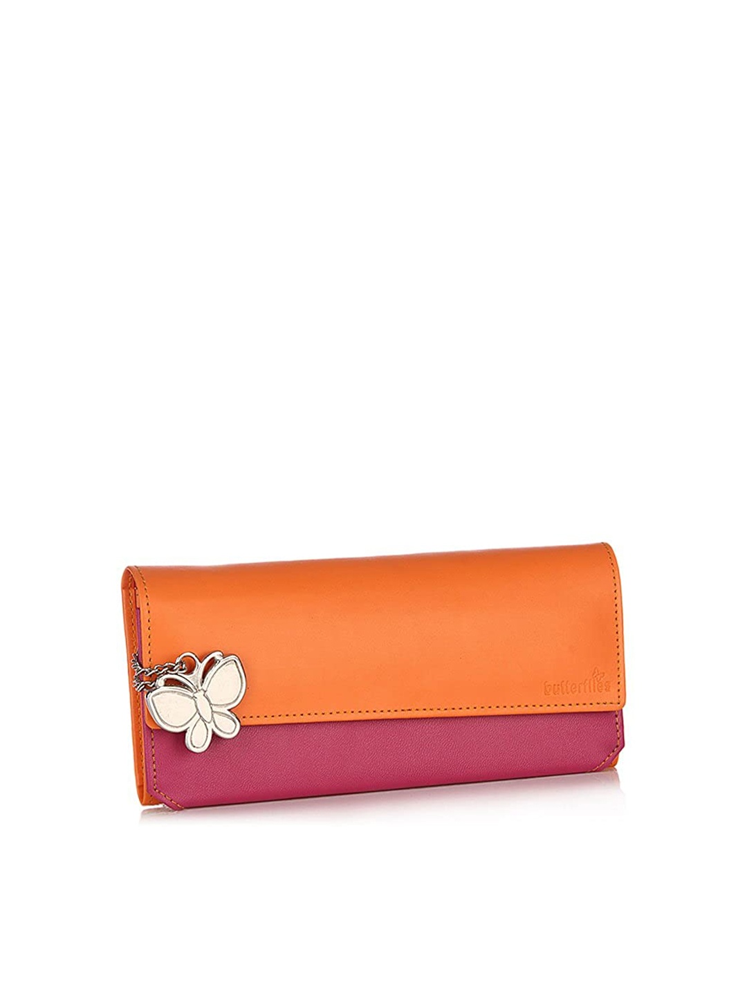 

Butterflies Colourblocked Envelop Wallet, Pink