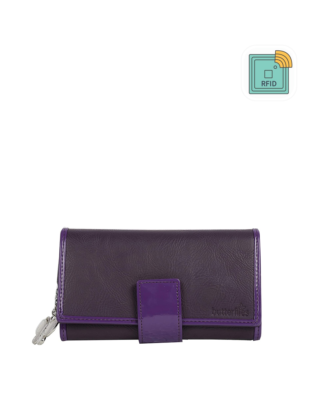 

Butterflies Women Rfid Envelope Wallet, Purple