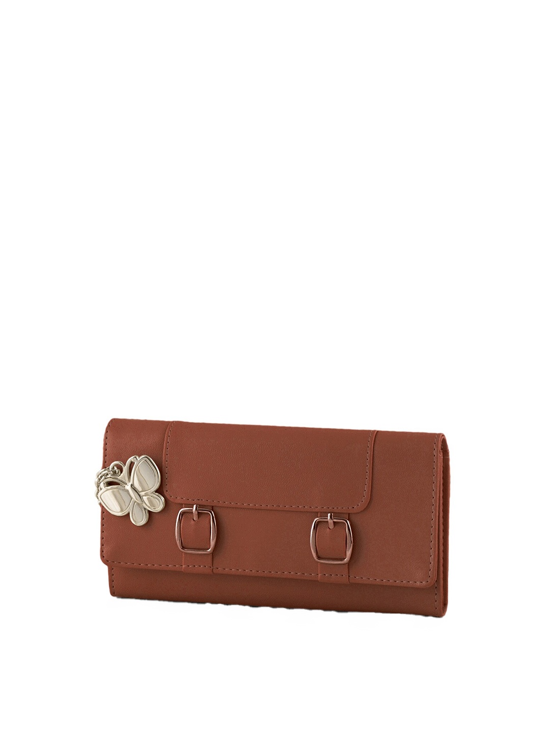 

Butterflies Women Two Fold Rfid Wallet, Tan