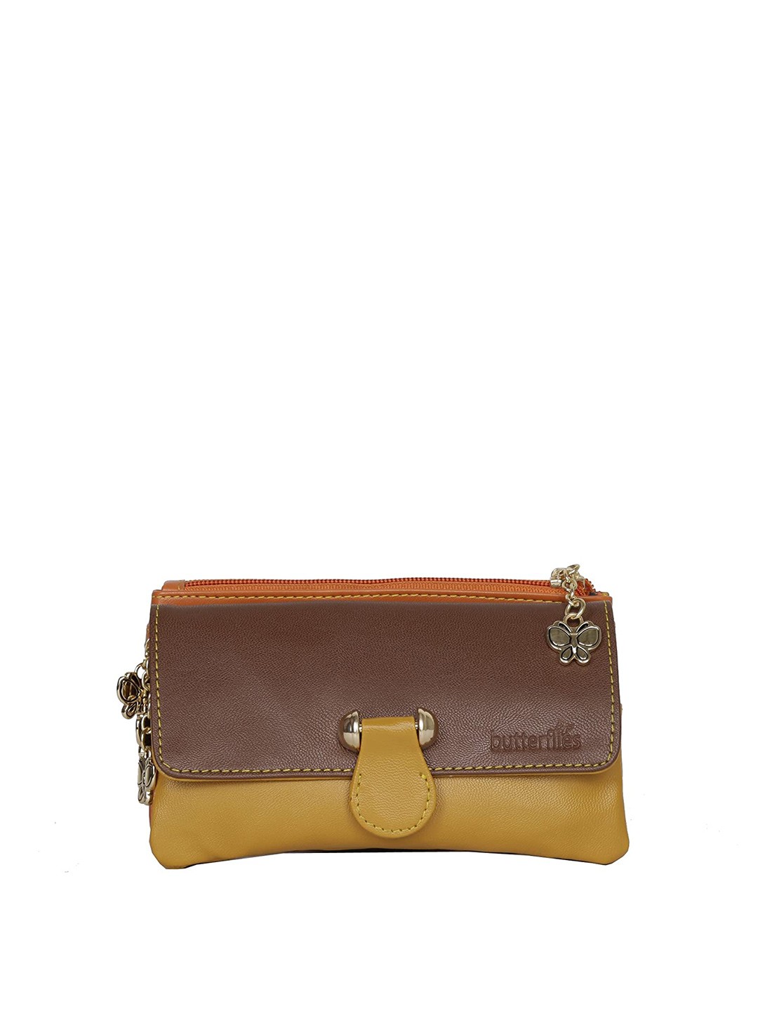

Butterflies Women Two Fold Wallet, Yellow