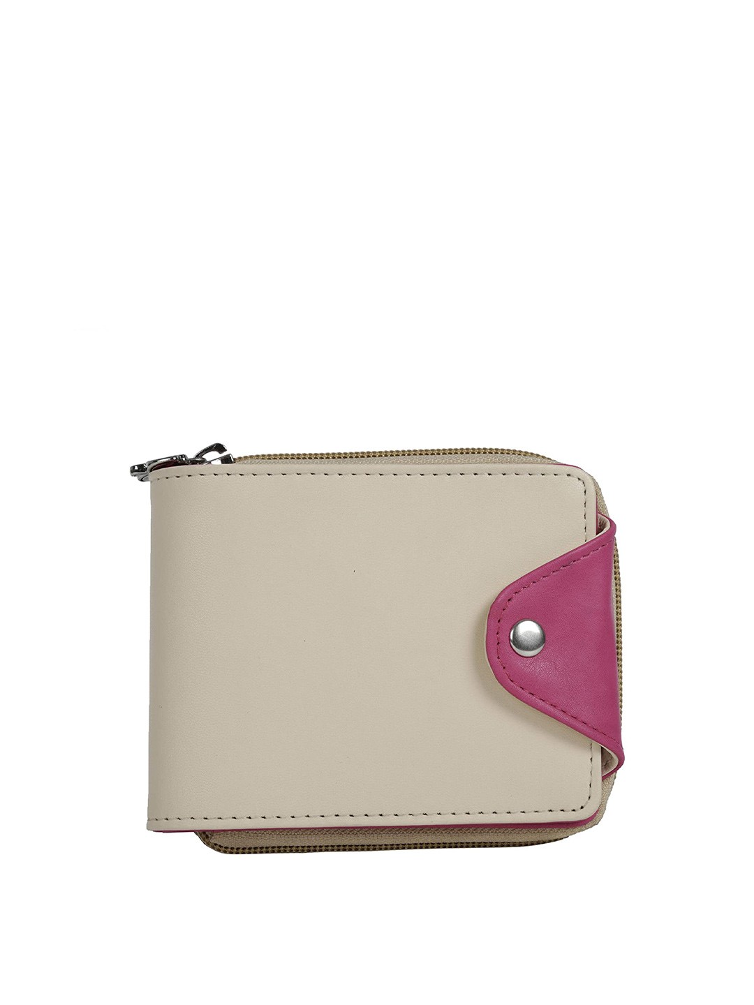 

Butterflies Women PU Zip Around Wallet With RFID, Cream