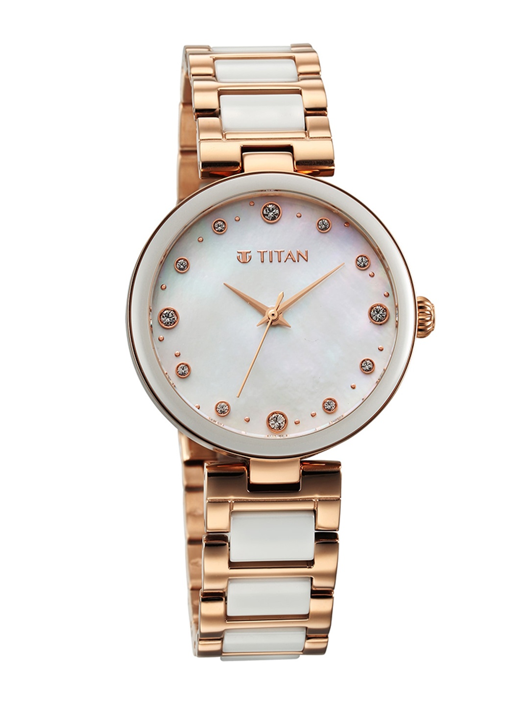 

Titan Women Dial & Stainless Steel Straps Analogue Watch 95214KD02, Rose gold
