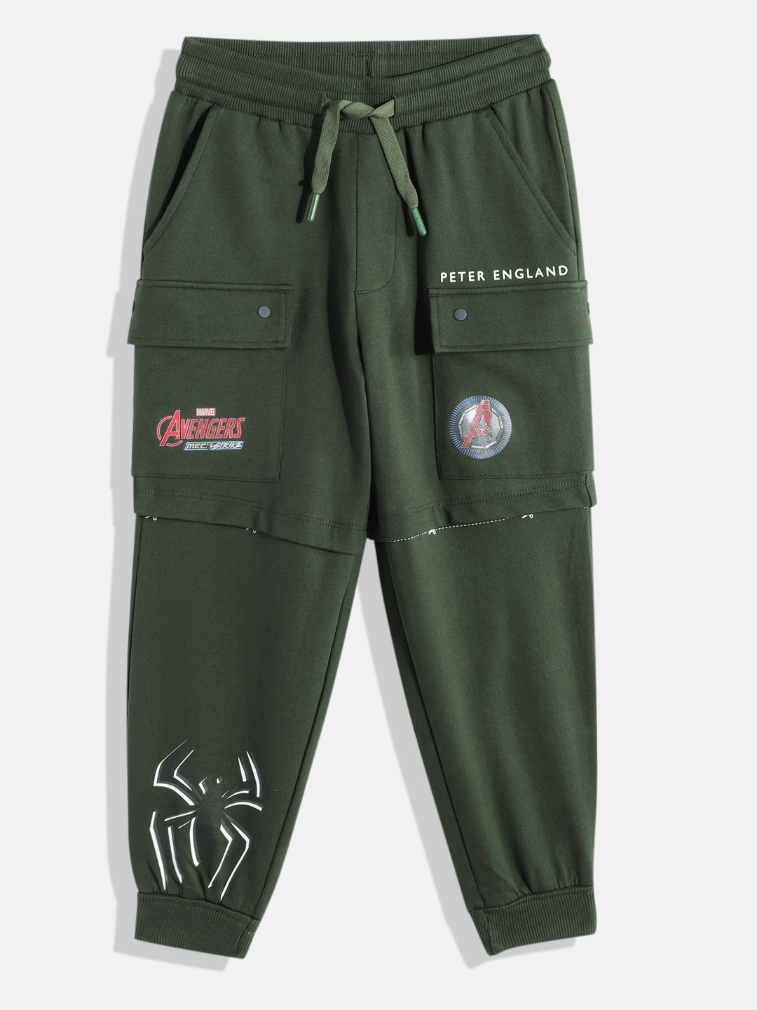 

Peter England Kids Avenger Printed Cotton Joggers, Olive