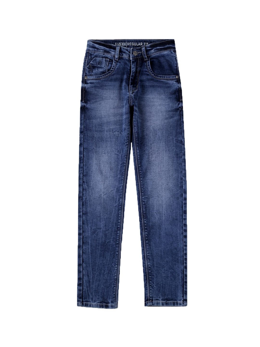 

Gini and Jony Boys Mid Rise Light Fade Whiskers Denim Jeans, Blue