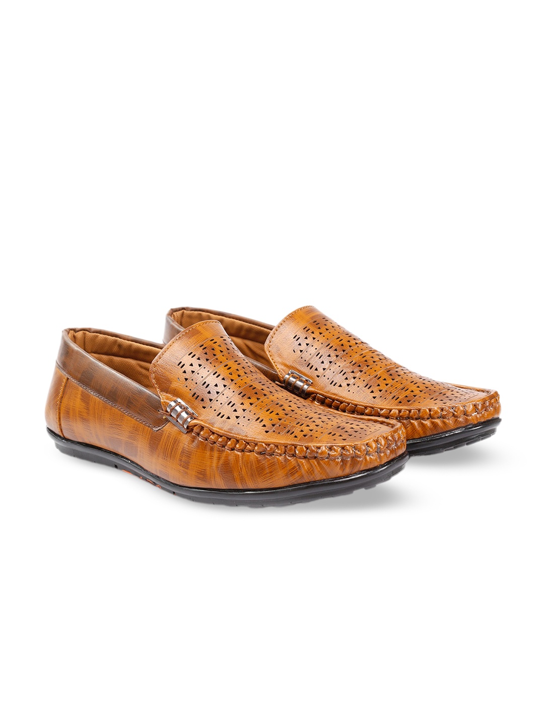 

Bxxy Men Perforated Loafers, Tan