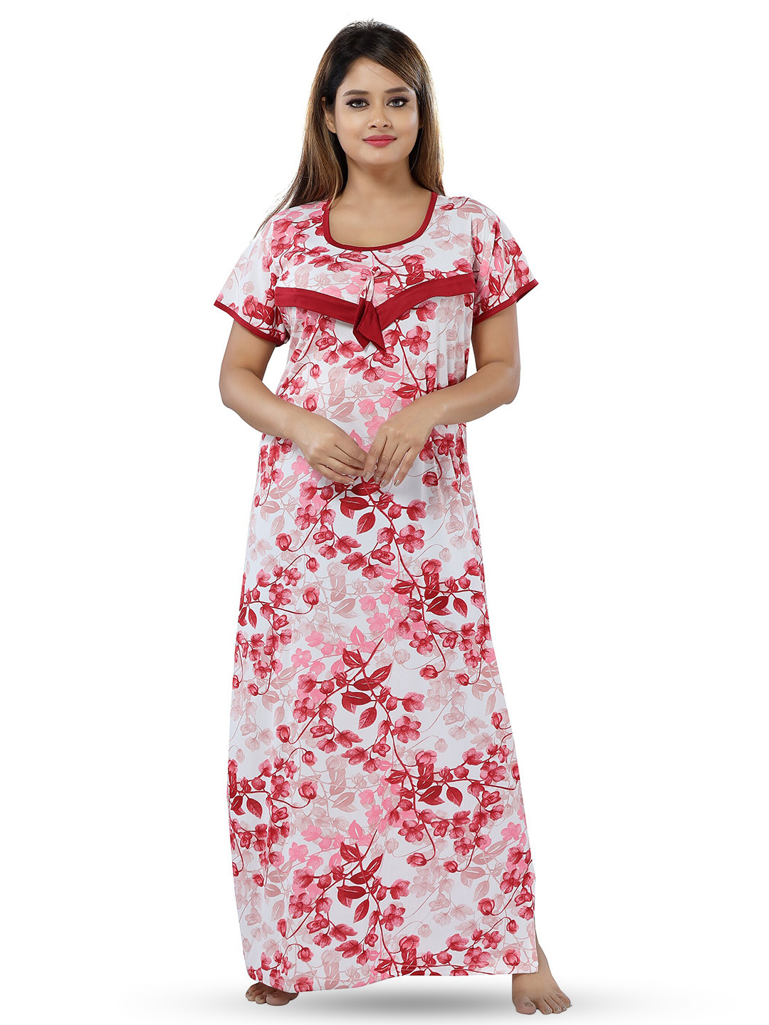 

SHOPPING STATION Floral Printed Satin Maternity Maxi Nightdress, Pink