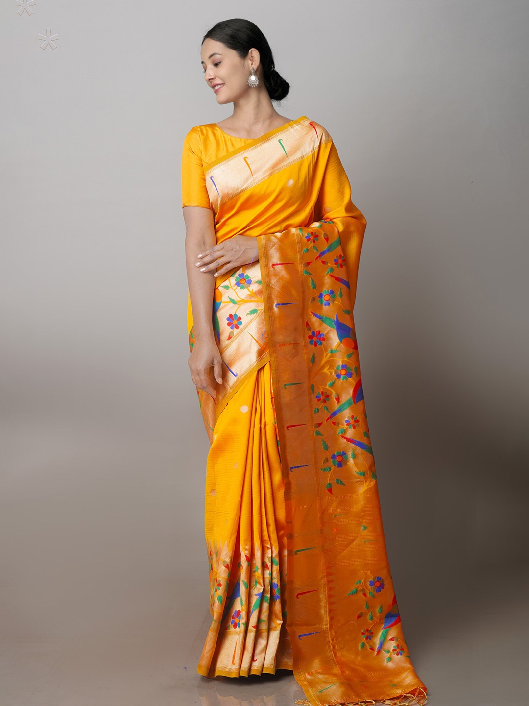 

Unnati Silks Woven Design Zari Paithani Saree, Yellow