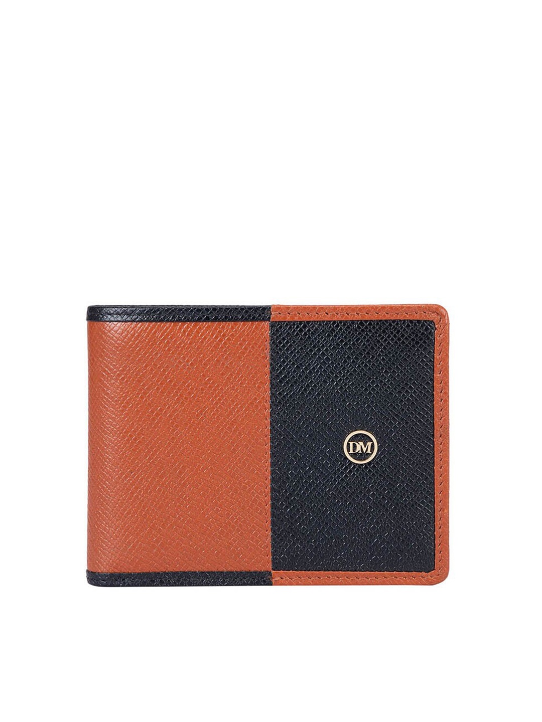 

Da Milano Men Colourblocked Leather Two Fold Wallet, Brown