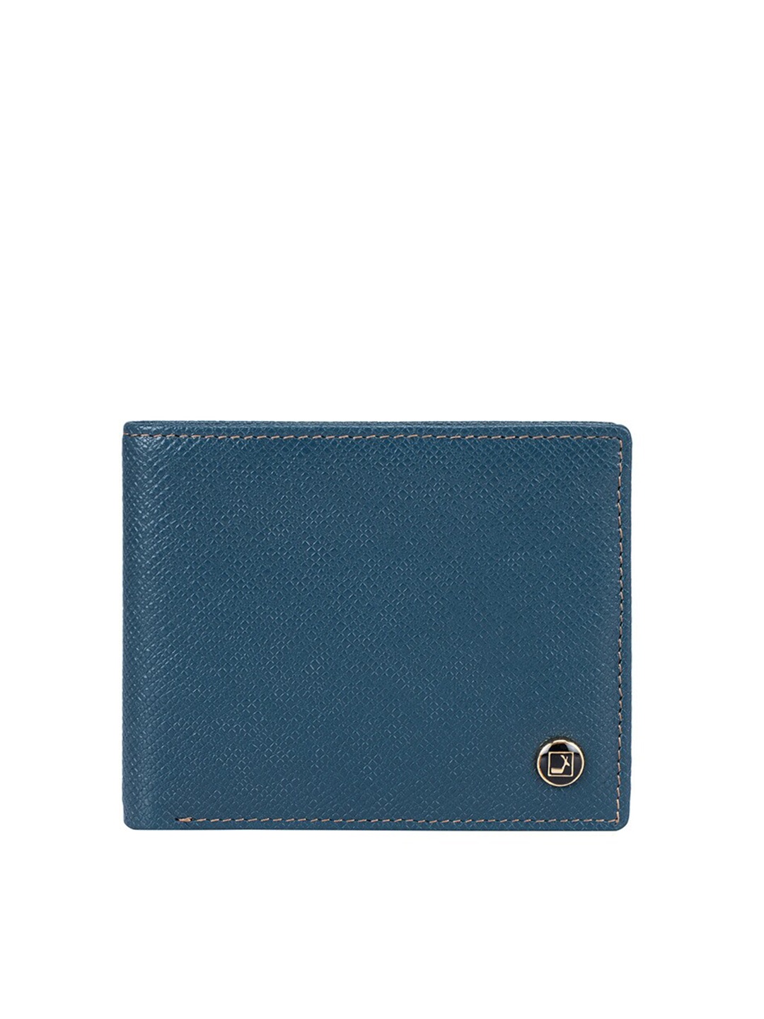 

Da Milano Men Textured Leather Two Fold Wallet, Blue