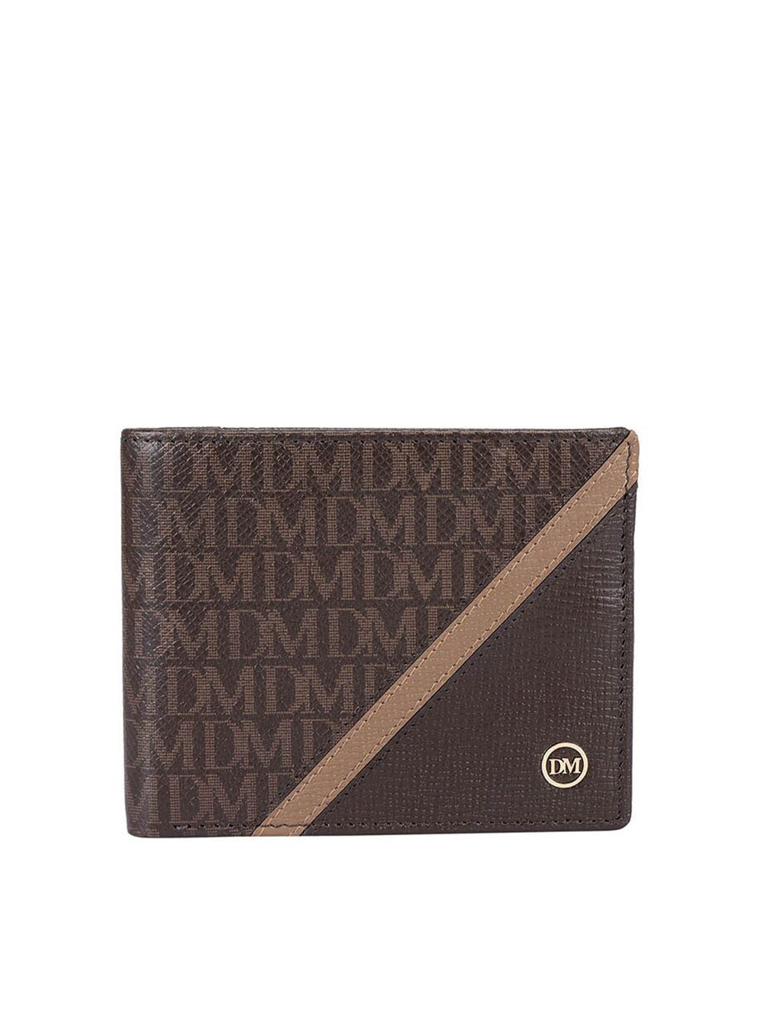 

Da Milano Men Printed Leather Two Fold Wallet, Brown