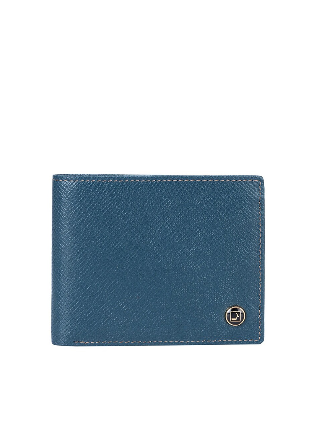 

Da Milano Men Textured Leather Two Fold Wallet, Blue