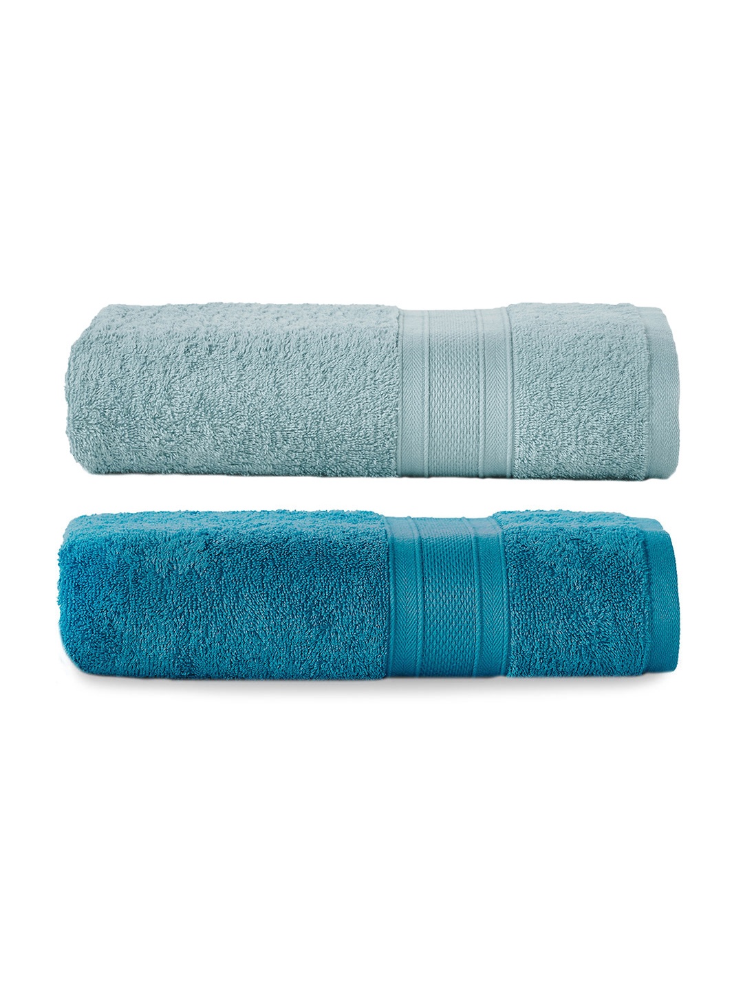 

MYTRIDENT Set of 2 Solid Pure Cotton 500 GSM Soft Plush Bath Towels, Teal