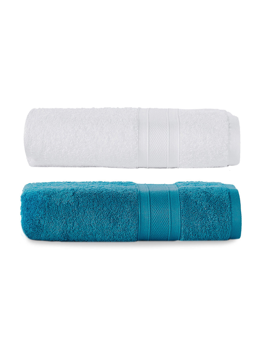 

MYTRIDENT Set of 2 Solid Pure Cotton 500 GSM Soft Plush Bath Towels, Teal