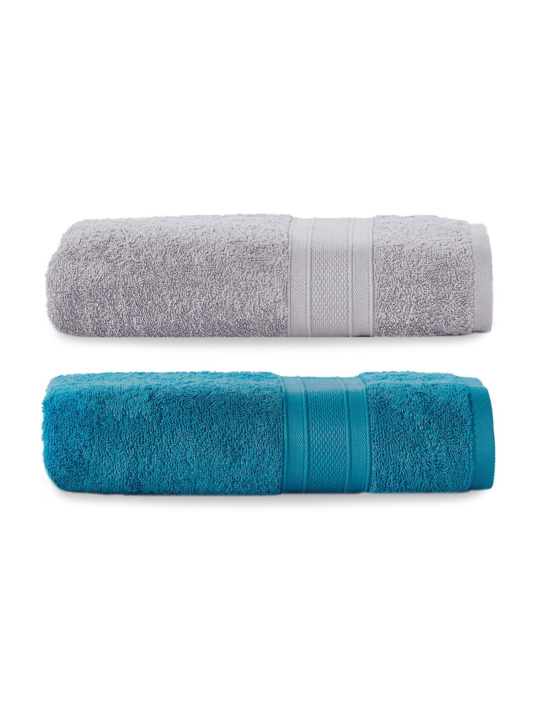 

Trident Set of 2 Solid Pure Cotton 500 GSM Soft & Plush Bath Towels, Teal